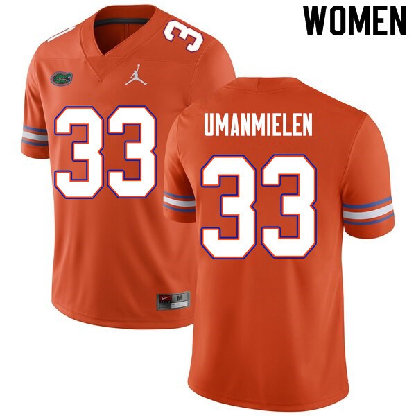 Women #33 Princely Umanmielen Florida Gators College Football Jerseys Orange